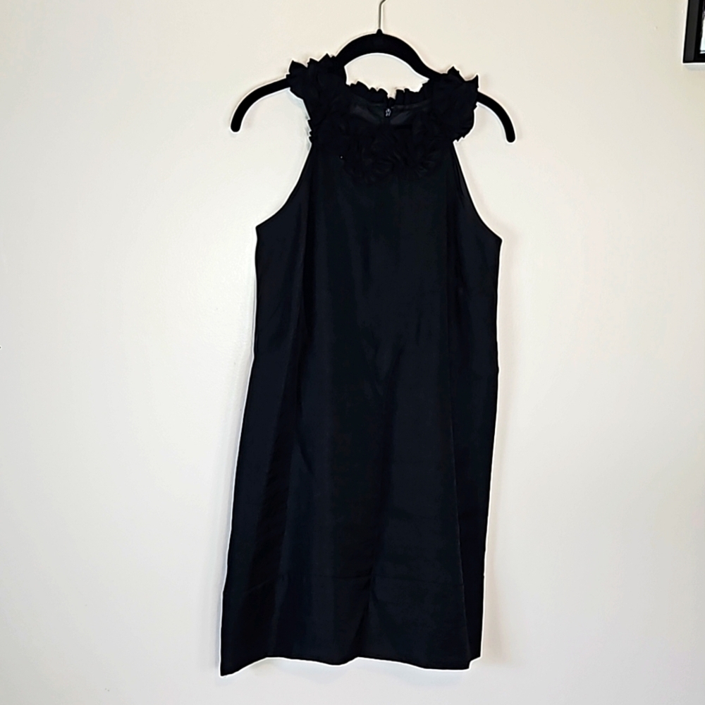 London Times Black Halter Shift Dress Petite 10P